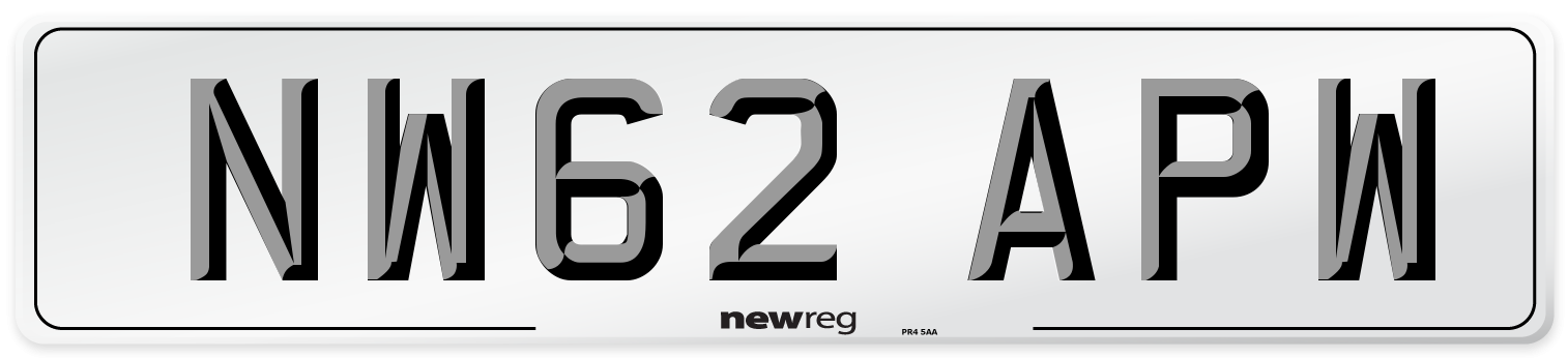 NW62 APW Number Plate from New Reg